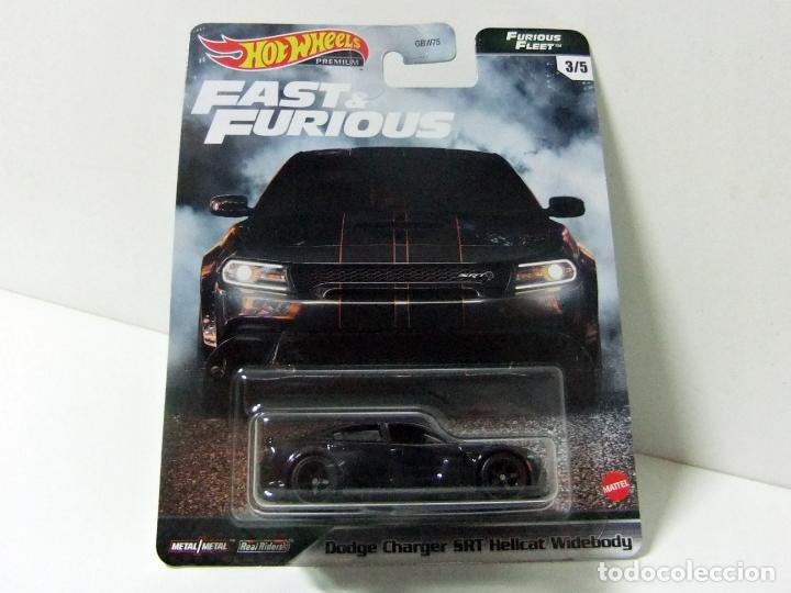 Model cars Hot Wheels: DODGE CHARGER SRT HELLCAT WIDEBODY HOT WHEELS PREMIUM FAST & FURIOUS FLEET 3/5 2021 COCHE 1:64 GRL82