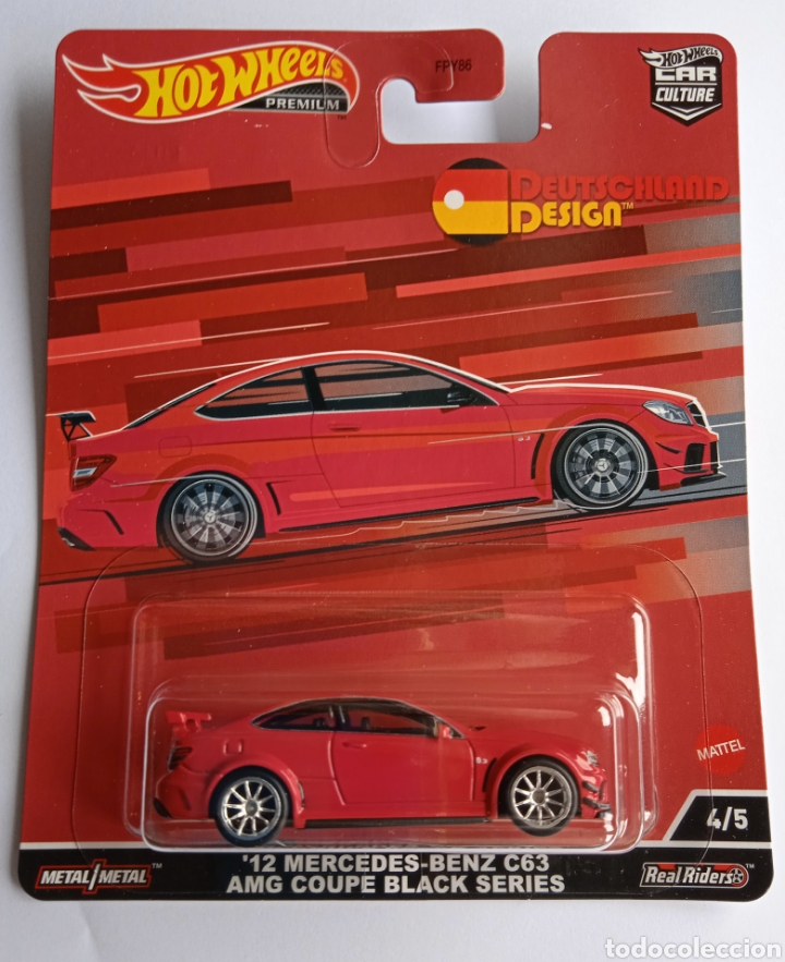 Model cars Hot Wheels: HOT WHEELS '12 MERCEDES-BENZ C63 AMG COUPE ROJO. COCHE COLECCION 1/64 DEUTSCHLAND DESIGN 2022