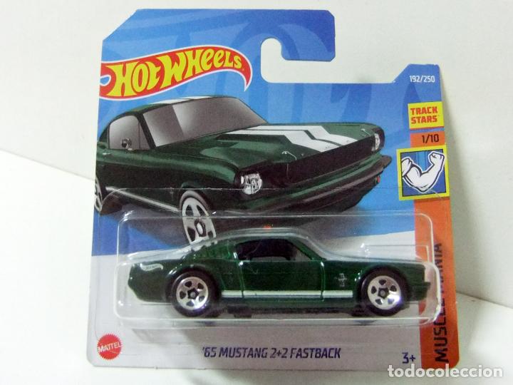 Model cars Hot Wheels: &acute;65 MUSTANG 2+2 FASTBACK HOT WHEELS MATTEL MUSCLE MANIA 1/10 2022 COCHE 1:64 FORD 1965 TRACK STARS