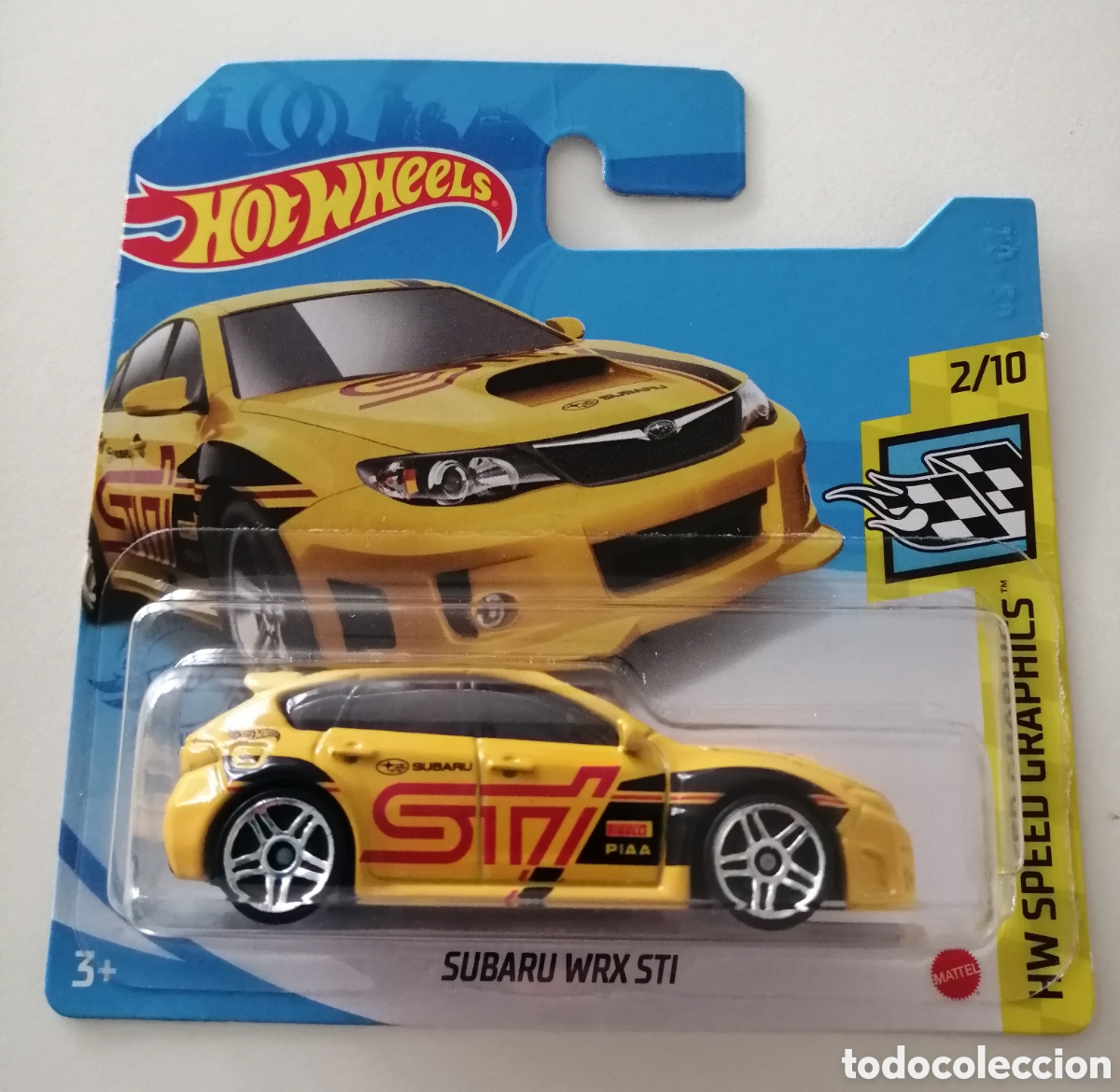 Model cars Hot Wheels: HOT WHEELS 2021 SUBARU WRX STI AMARILLO. HOTWHEELS 1/64. HW SPEED GRAPHICS 2021.