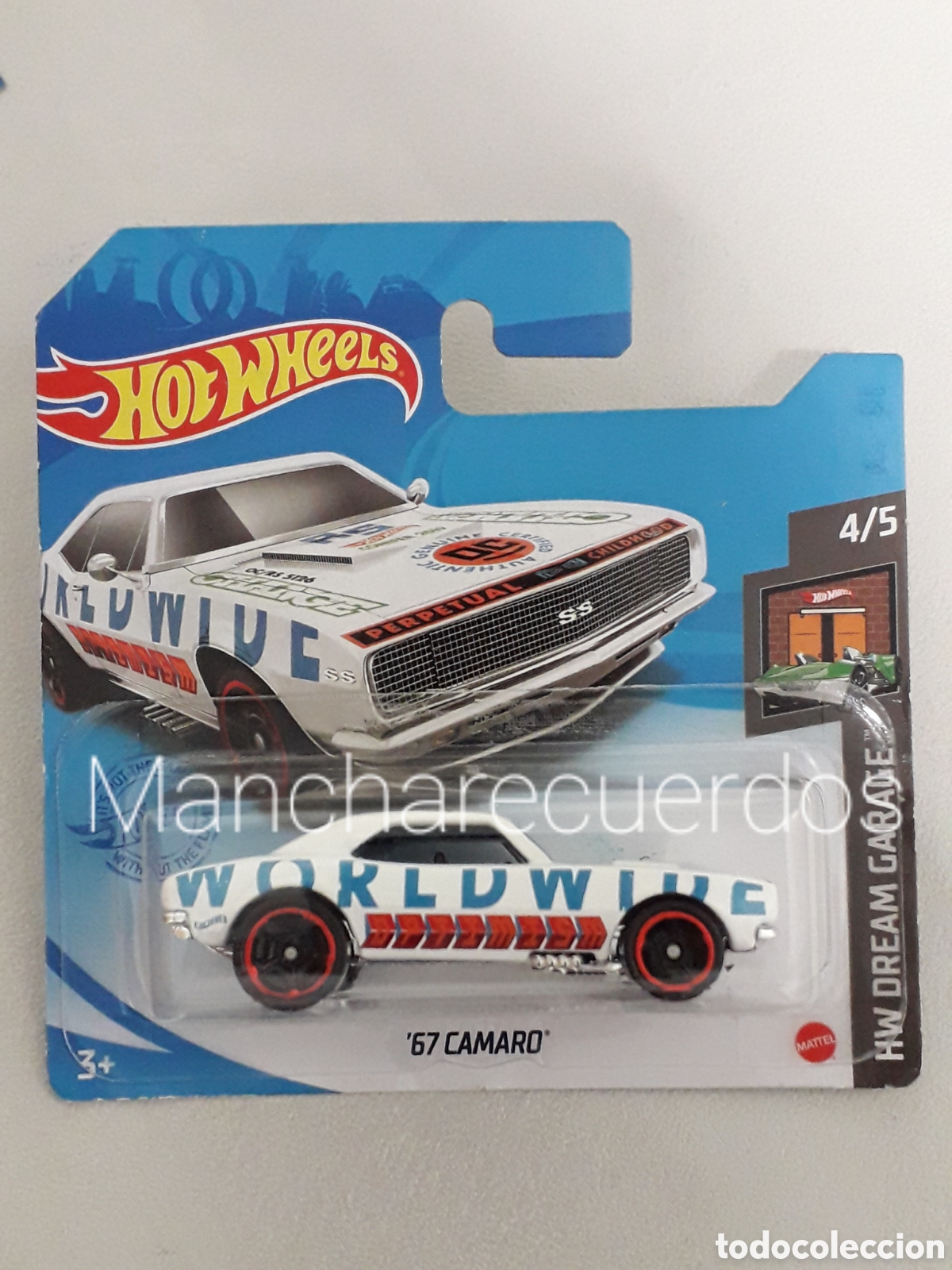 Coches a escala Hot Wheels: HOT WHEELS &acute;67 CAMARO BLANCO SERIGRAFIA WORLDWIDE COLECCION HW DREAM GARAGE 2021 4/5 MI 1/64 MATTEL