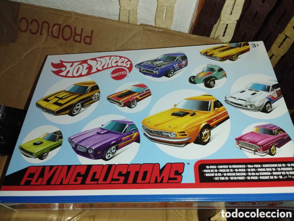 Coches a escala Hot Wheels: CAJA EXPOSITOR HOT WHEELS 10 COCHES CUSTOMS A ESTRENAR