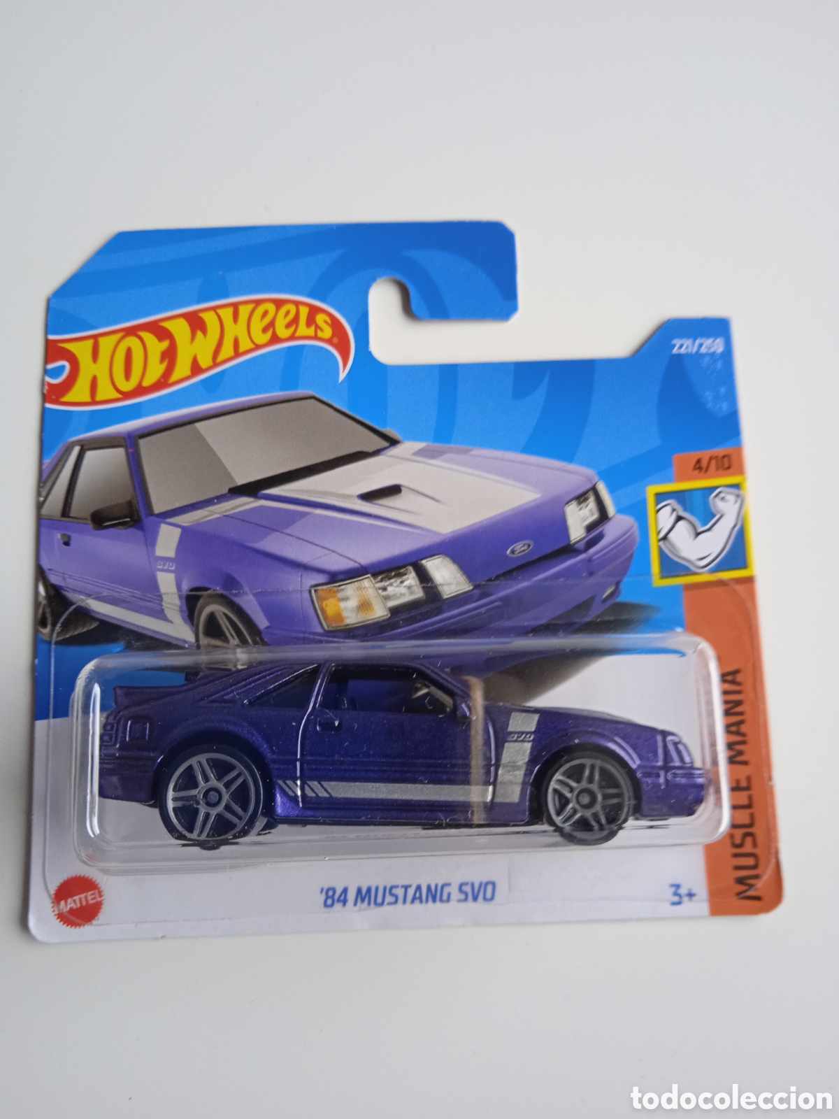 Modellautos Hot Wheels: HOT WHEELS '84 MUSTANG SVO MORADO. HOTWHEELS 1/64 MUSCLE MANIA 2022.