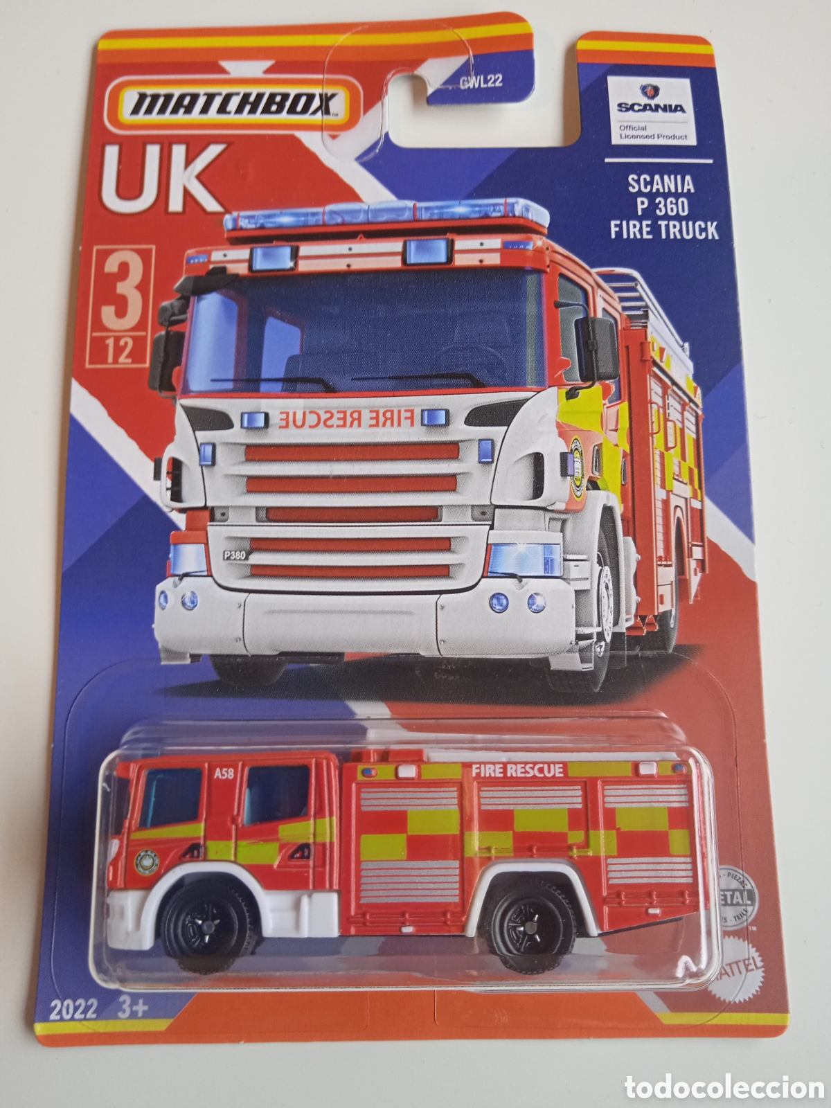 Voitures miniatures Hot Wheels: MATCHBOX SCANIA P 360 FIRE TRUCK. HOT WHEELS 1/64 MATCHBOX BEST OF UK.