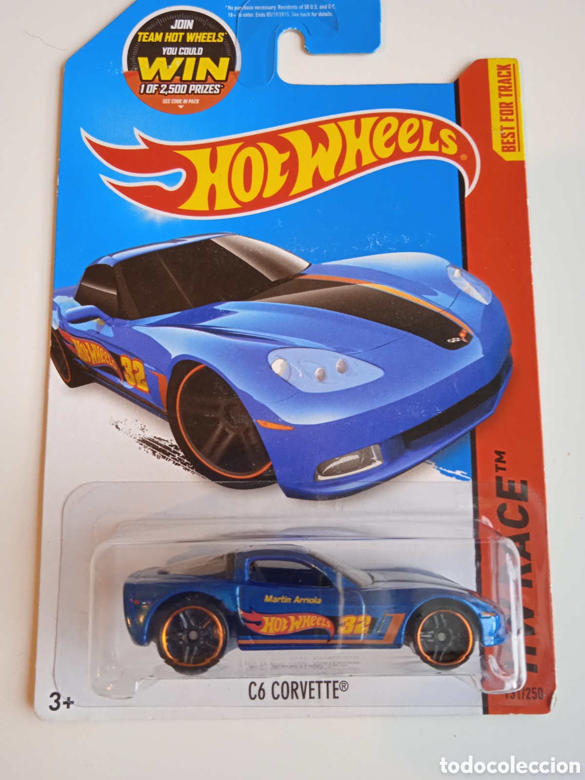 Modellautos Hot Wheels: HOT WHEELS C6 CORVETTE AZUL MARTIN ARRIOLA. HOTWHEELS 1/64 HW RACE 2015.