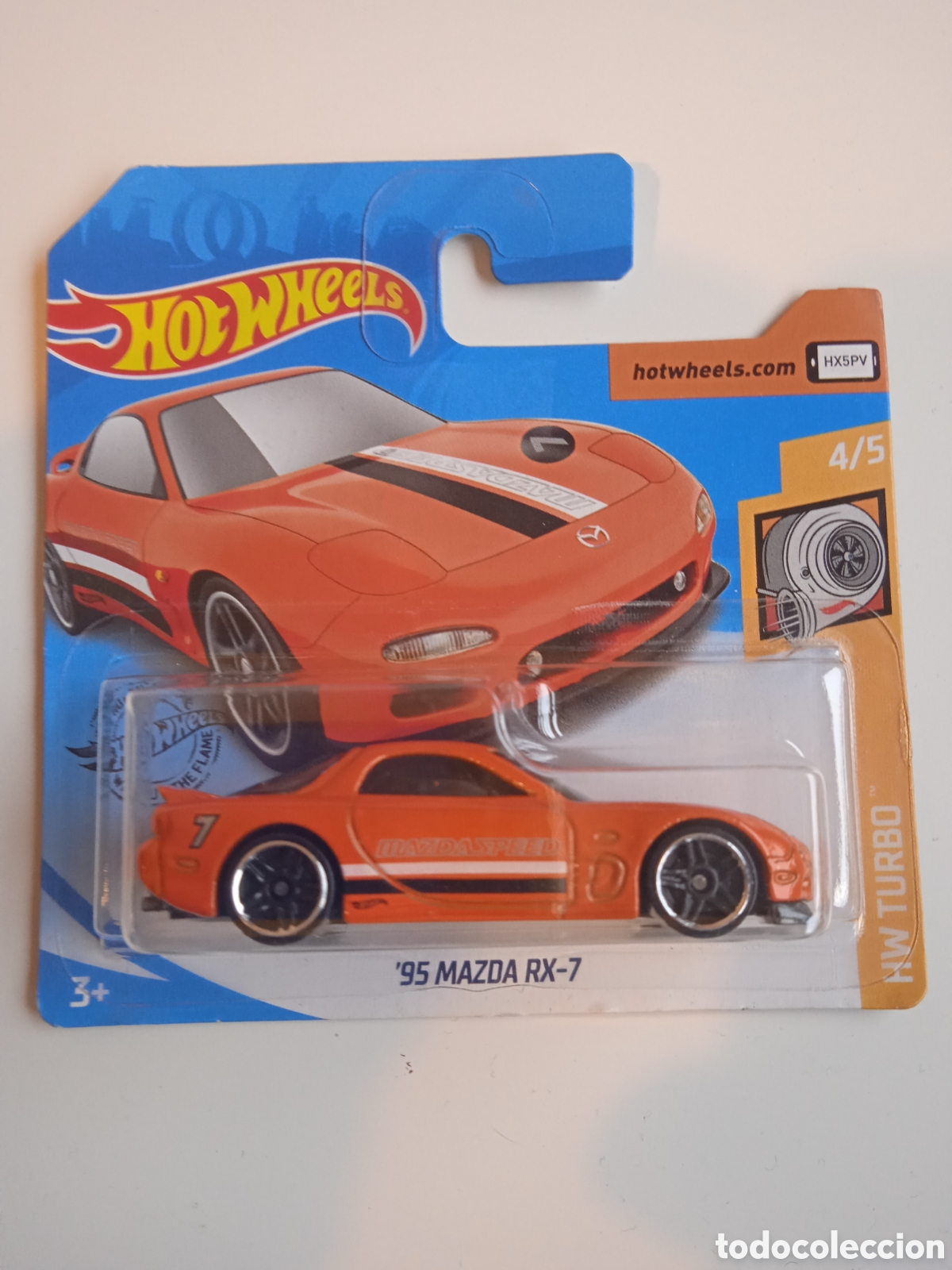 Auto in scala Hot Wheels: HOT WHEELS '95 MAZDA RX-7. HOTWHEELS 1/64 HW TURBO.
