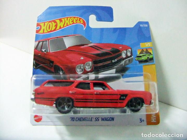 Auto in scala Hot Wheels: &acute;70 CHEVELLE SS WAGON CHEVROLET CHEVY - HOT WHEELS MATTEL HW WAGONS 1/5 2022 COCHE 1:64 CAR RED 1970