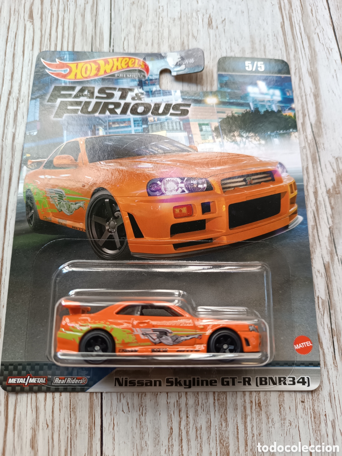 Coches a escala Hot Wheels: HOT WHEELS PREMIUM NISSAN SKYLINE GT-R R34 NARANJA. COCHE COLECCION 1/64 FAST AND FURIOUS 2023.