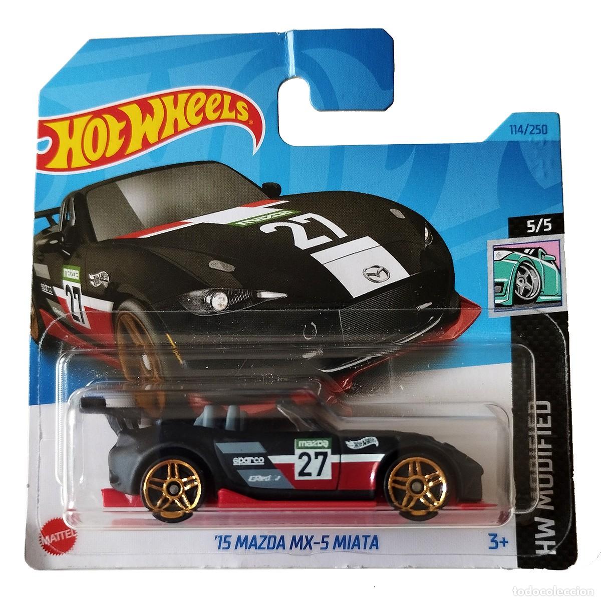 Carros em escala Hot Wheels: 15 Mazda MX-5 Miata Black HW MODIFIED 2023-Hot Wheels