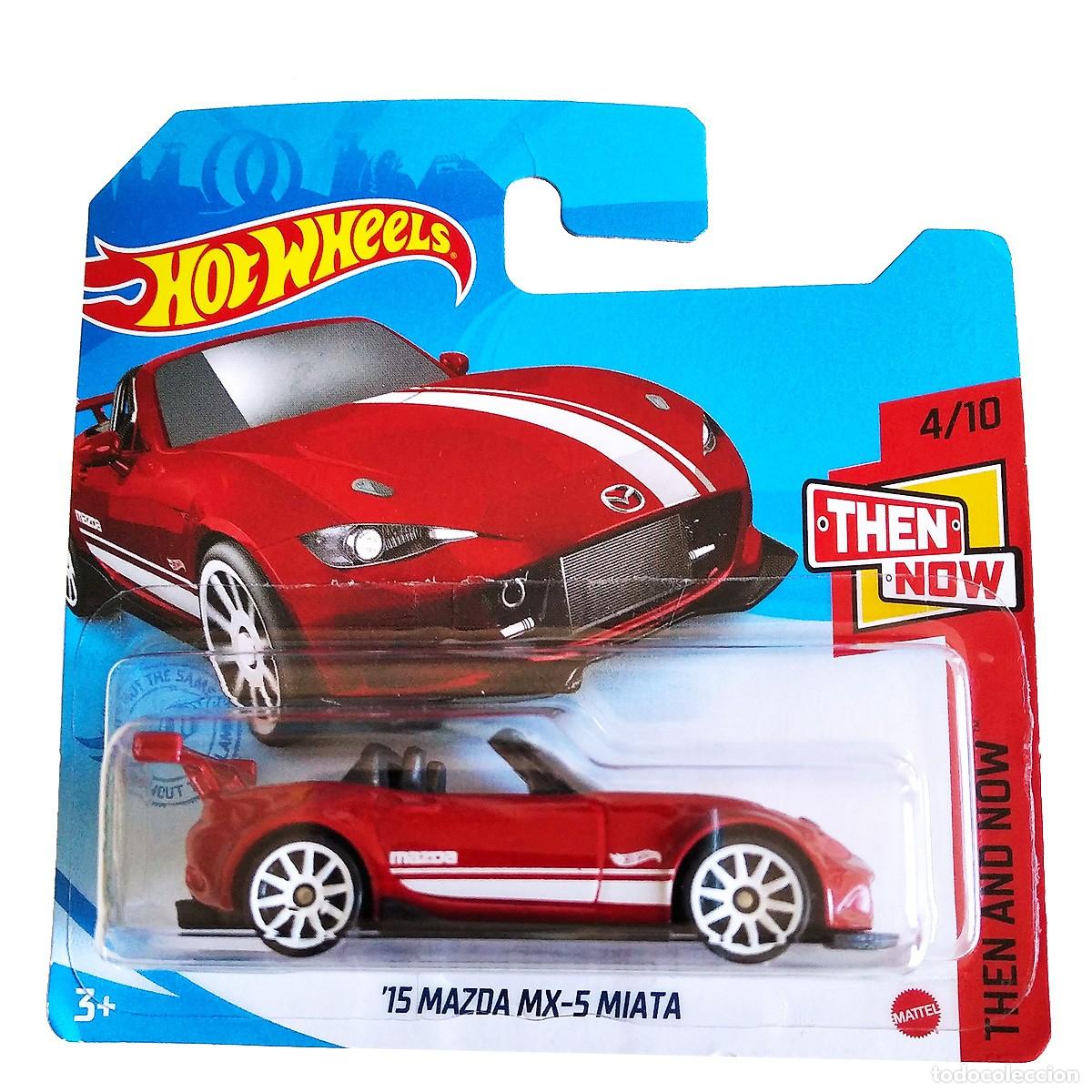 Carros em escala Hot Wheels: 15 Mazda MX-5 Miata Garnet THEN AND NOW 2021-Hot Wheels