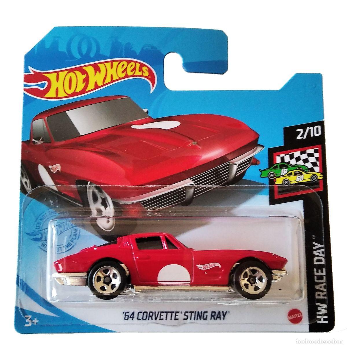 Model cars Hot Wheels: 64 Corvette Sting Ray Red HW RACE DAY 2021-Hot Wheels
