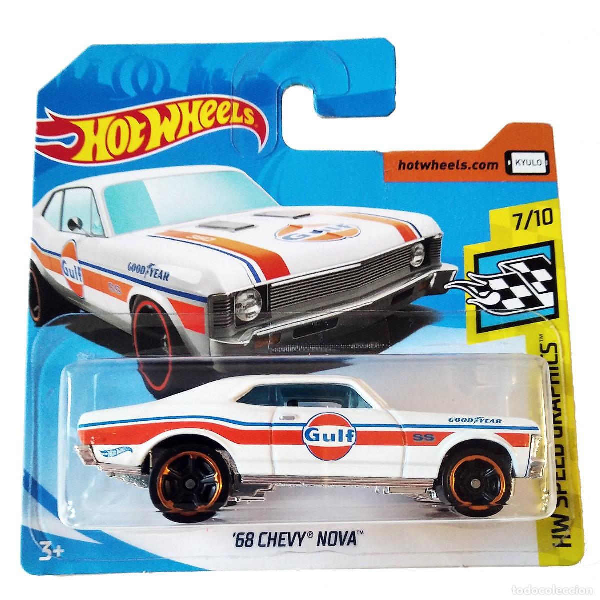 Model cars Hot Wheels: 68 Chevy Nova Gulf White HW SPEED GRAPHICS 2019-Hot Wheels