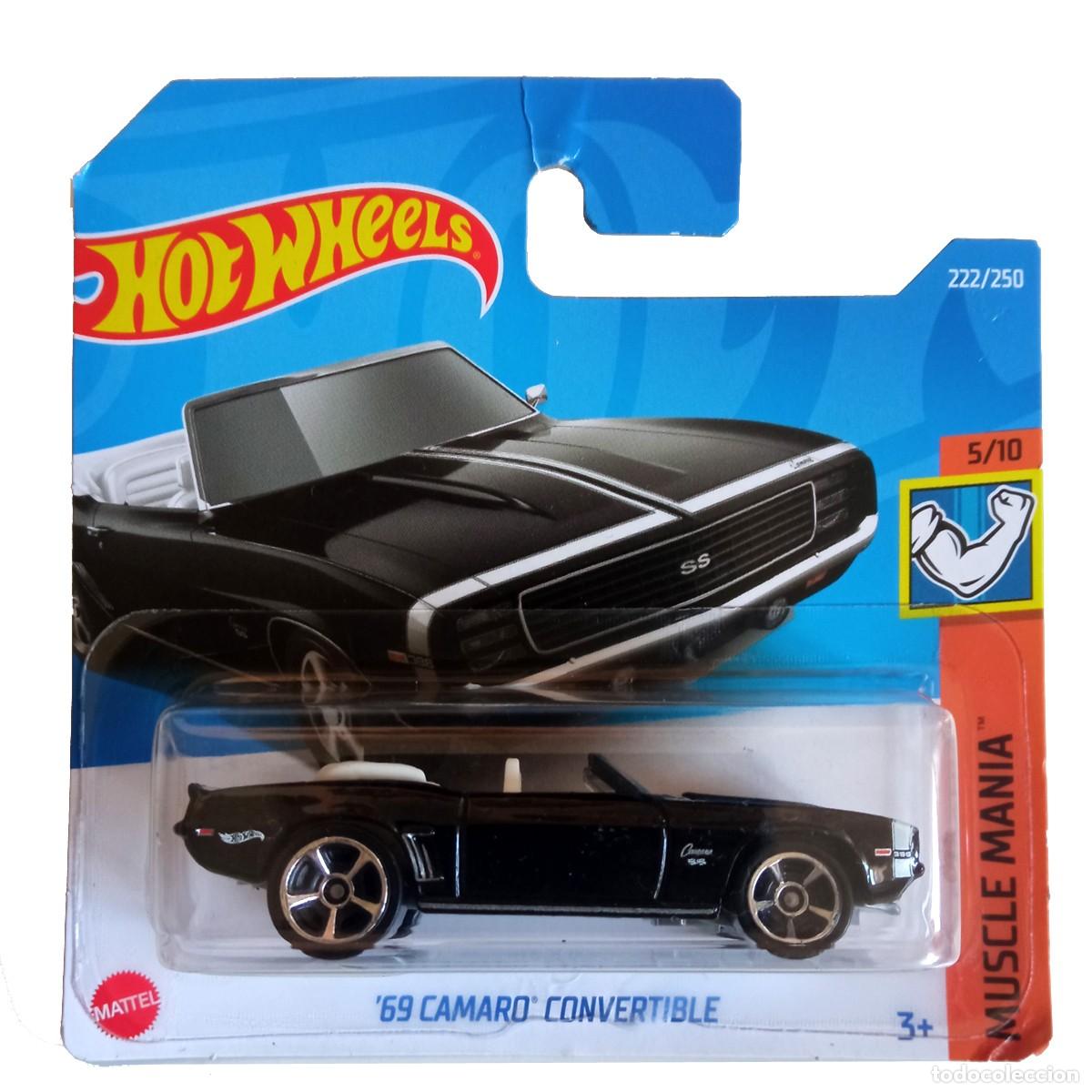Model cars Hot Wheels: 69 Camaro Convertible Black MUSCLE MANIA 2022-Hot Wheels