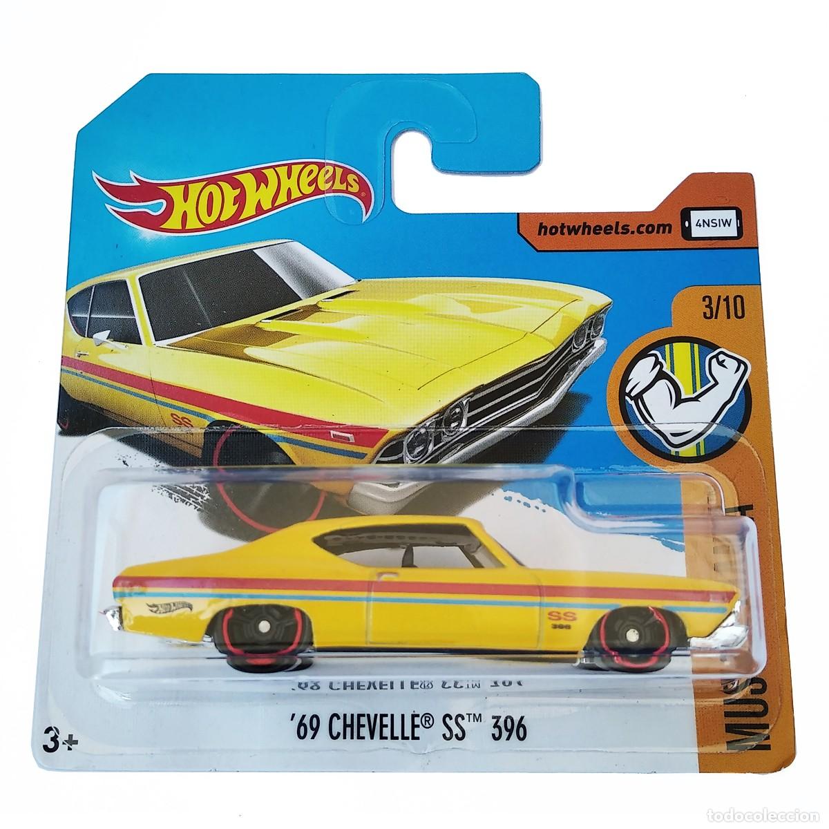Auto in scala Hot Wheels: 69 Chevelle SS 396 Yellow MUSCLE MANIA 2017-Hot Wheels