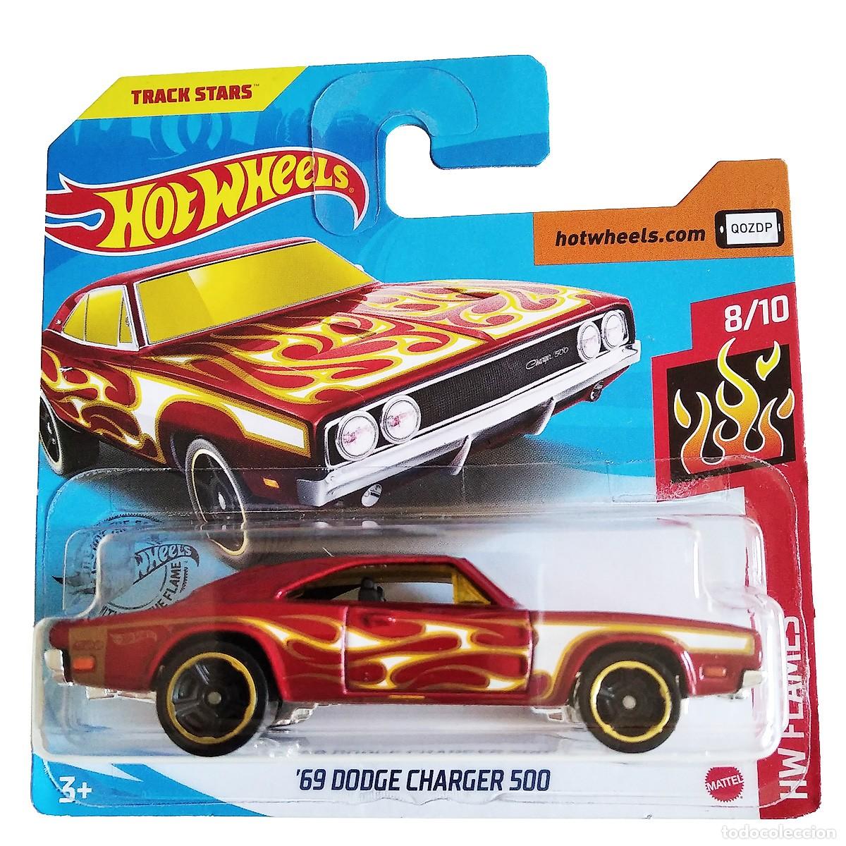 Carros em escala Hot Wheels: 69 Dodge Charger 500 Garnet HW FLAMES 2020-Hot Wheels