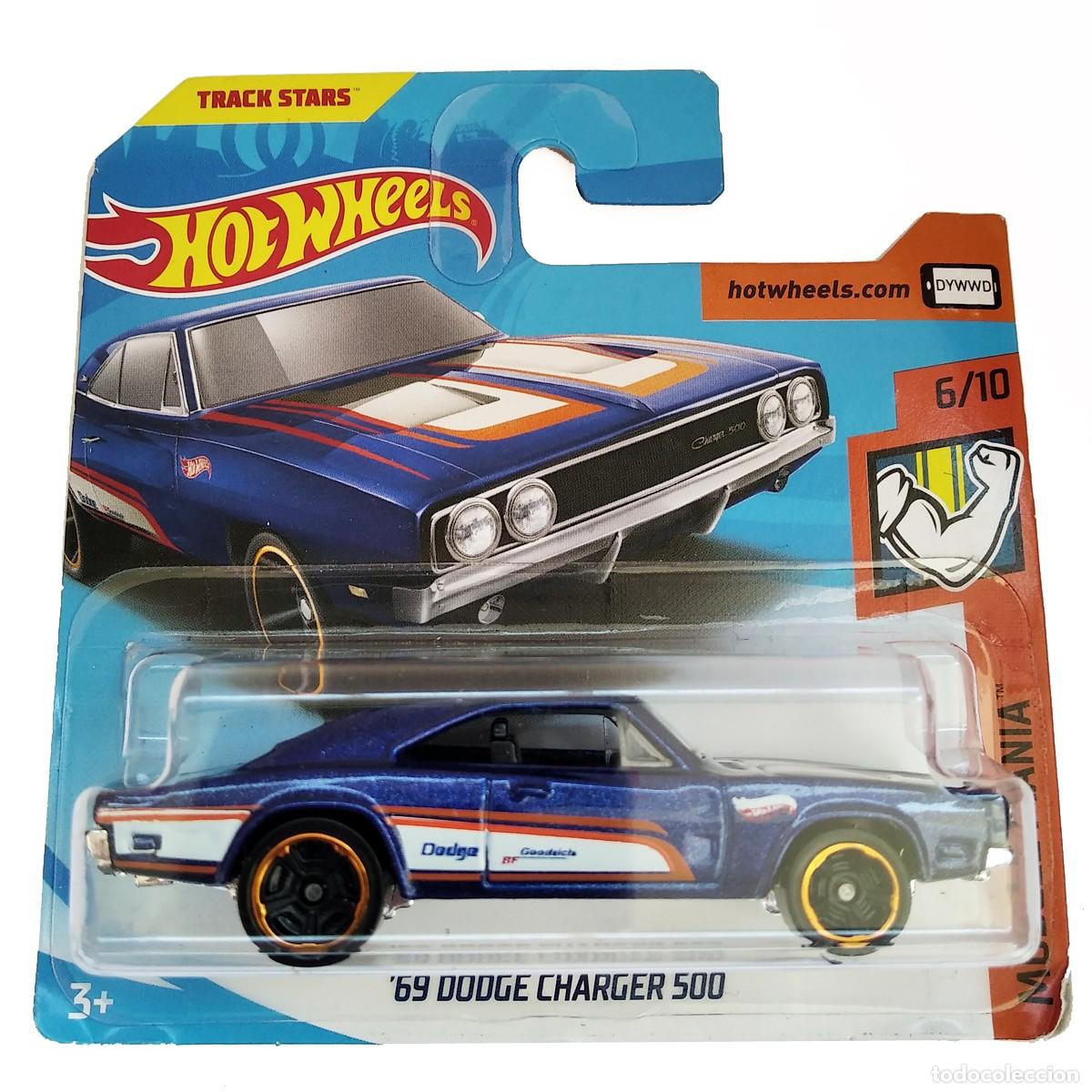 Carros em escala Hot Wheels: 69 Dodge Charger 500 Metallic Blue MUSCLE MANIA 2018-Hot Wheels
