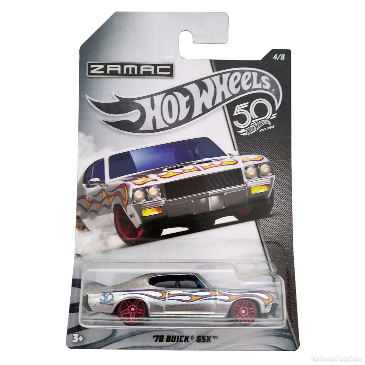 Carros em escala Hot Wheels: 70 Buick GSX Silver 50th ZAMAC FLAMES 2018-Hot Wheels