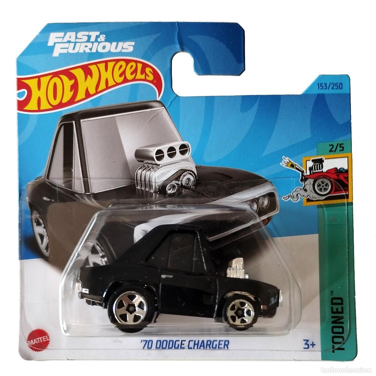 Carros em escala Hot Wheels: 70 Dodge Charger Black Fast and Furious TOONED 2023-Hot Wheels