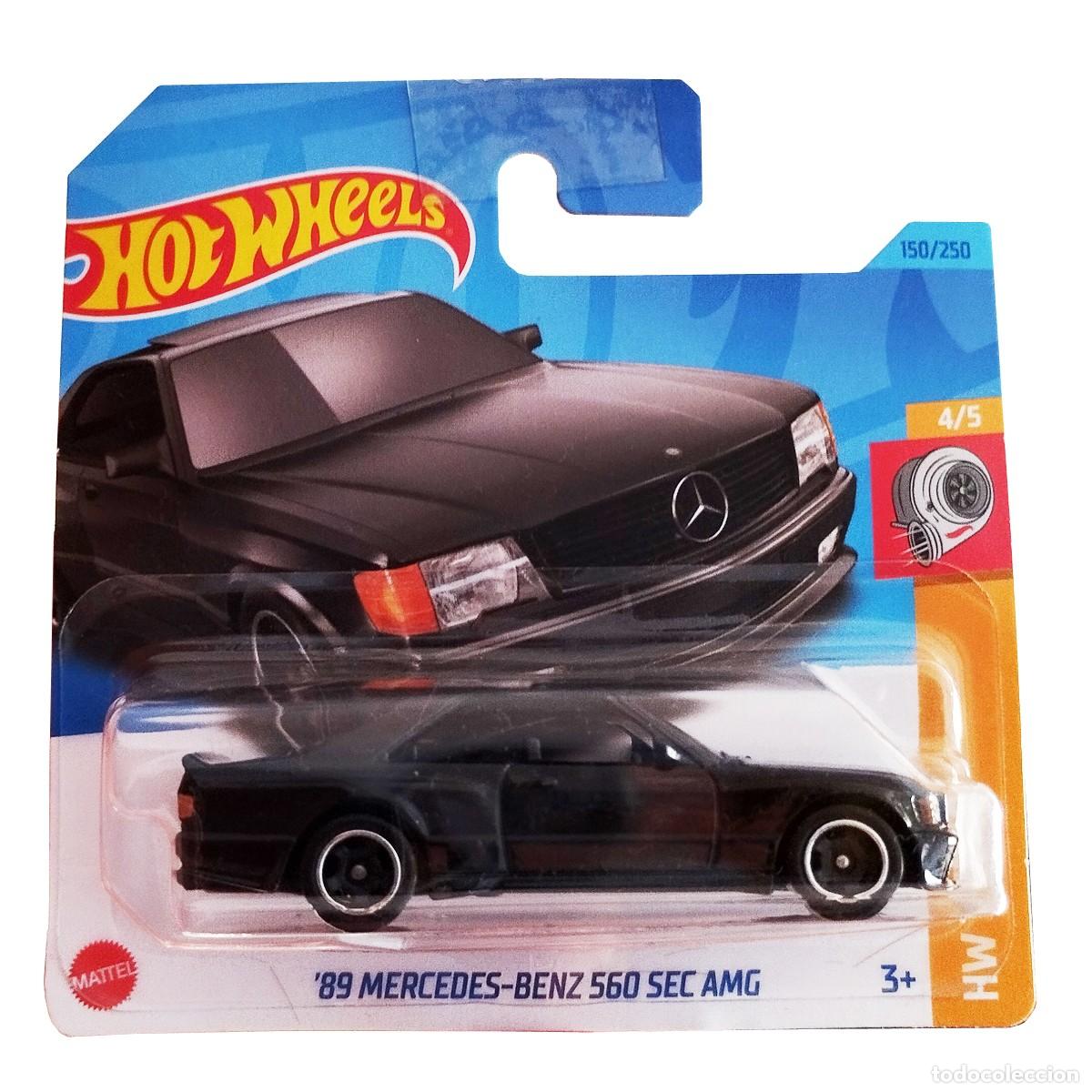 Coches a escala Hot Wheels: 89 Mercedes-Benz 560 SEC AMG Black HW TURBO 2023-Hot Wheels