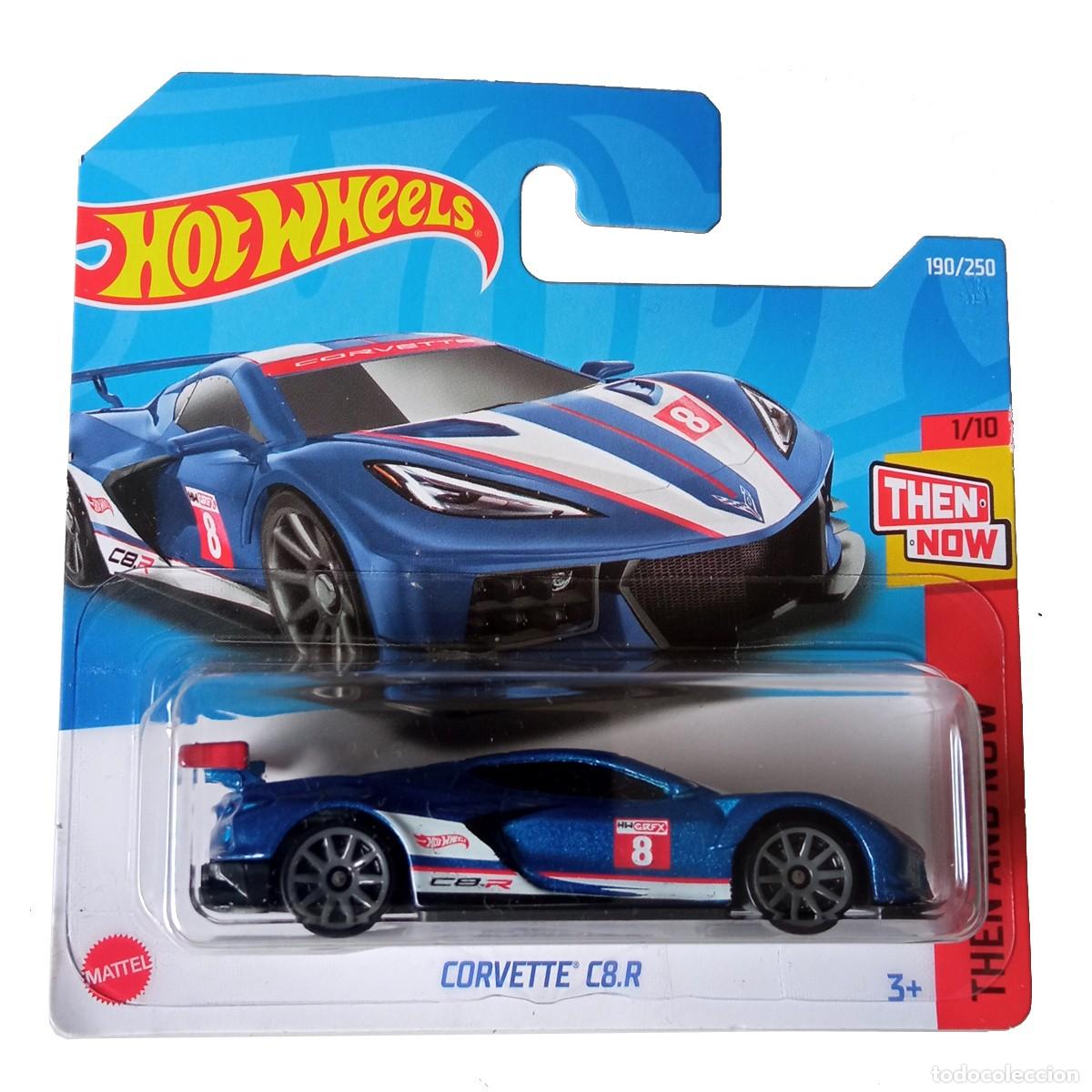 Coches a escala Hot Wheels: Corvette C8.R Metallic Blue THEN AND NOW 2022-Hot Wheels