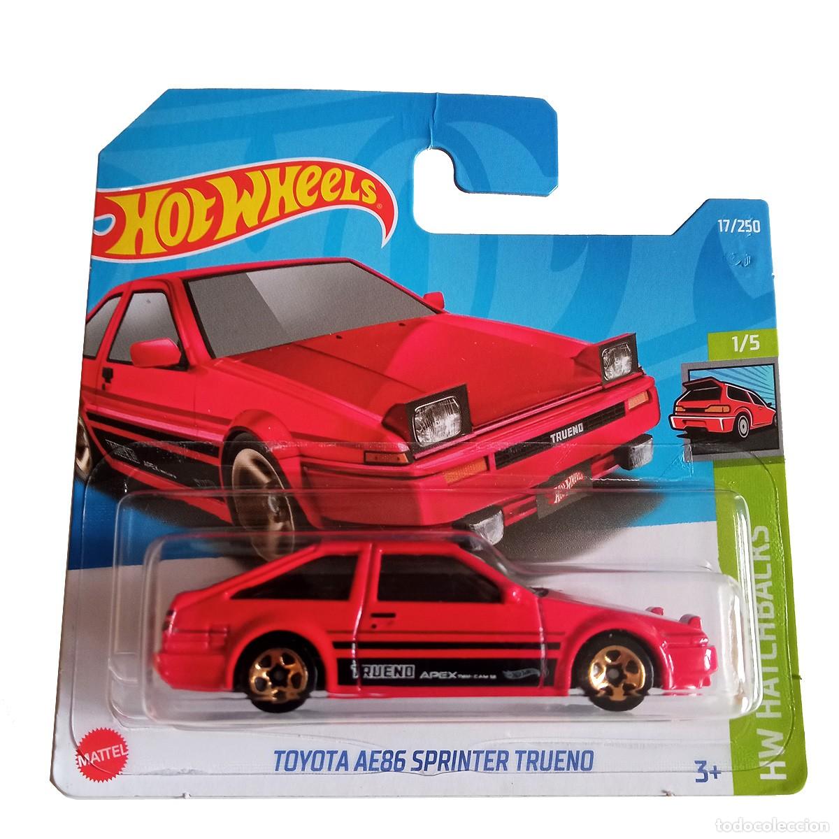 Carros em escala Hot Wheels: Toyota AE86 Sprinter Trueno Red HW HATCHBACKS 2022-Hot Wheels