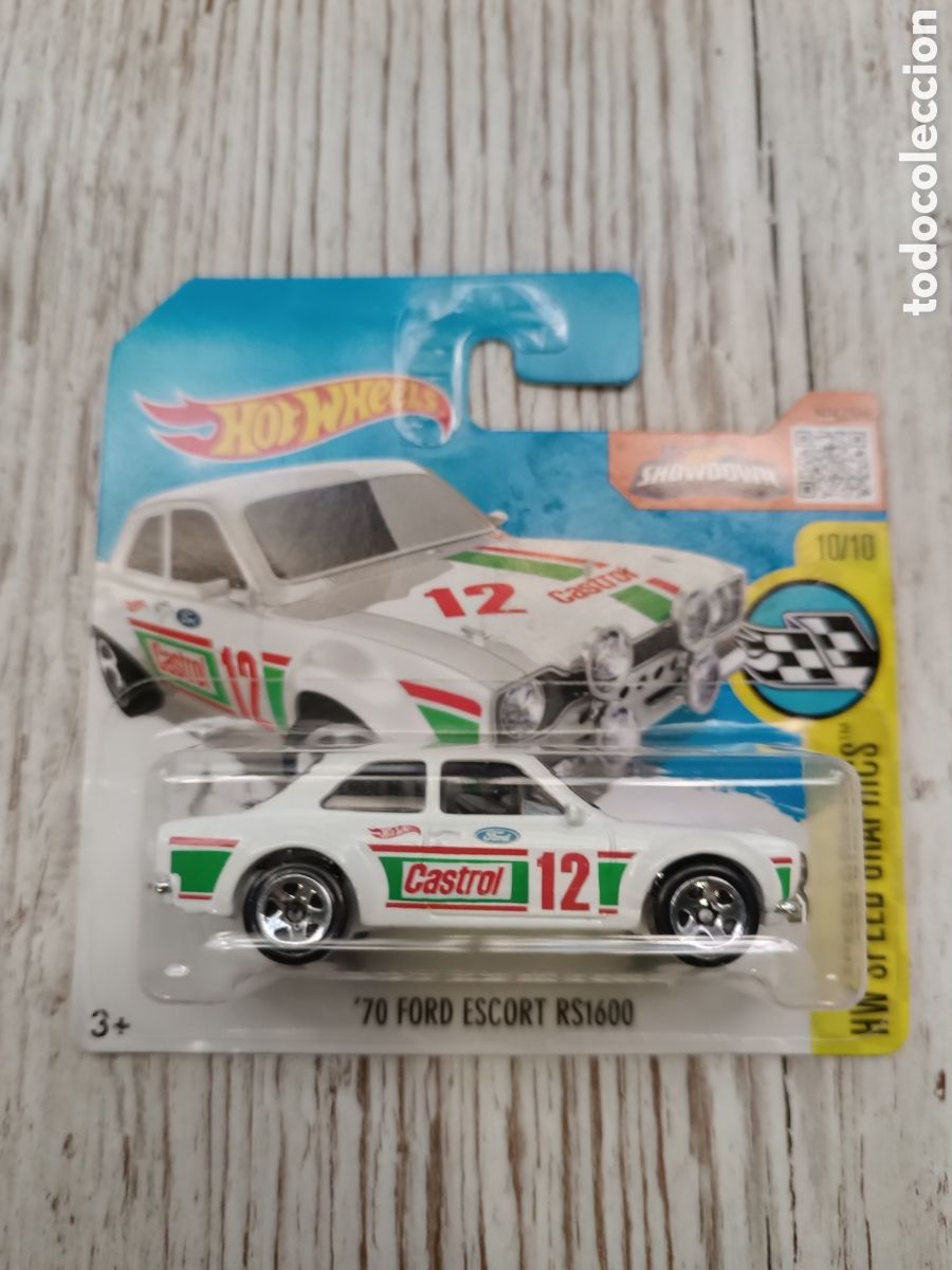 Carros em escala Hot Wheels: HOT WHEELS '70 FORD ESCORT RS 1600 CASTROL BLANCO. COCHE COLECCION 64 HW SPEED GRAPHICS.