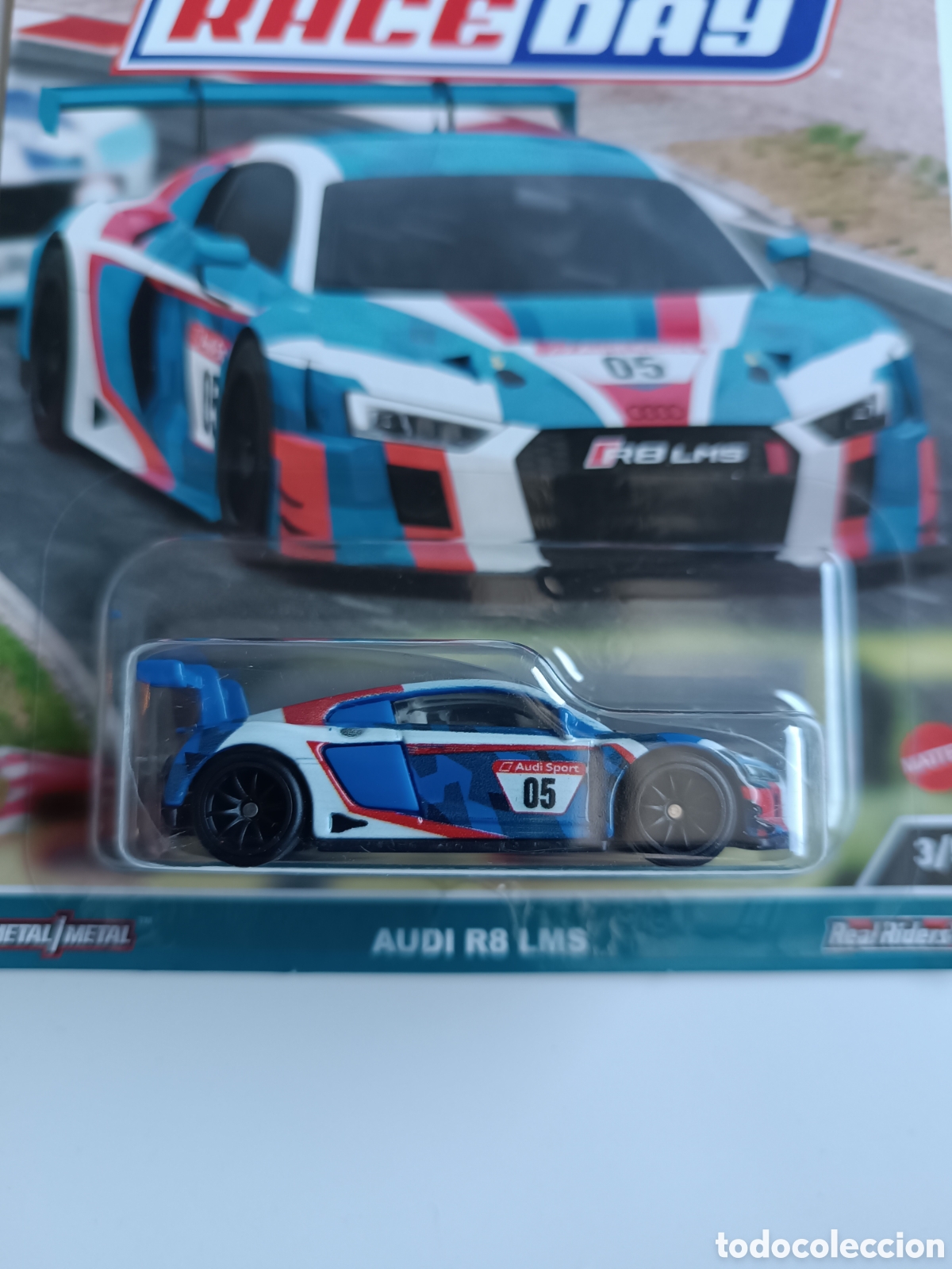 Model cars Hot Wheels: HOT WHEELS PREMIUM AUDI R8 LMS. COCHE COLECCION 1/64 RACE DAY 2023.