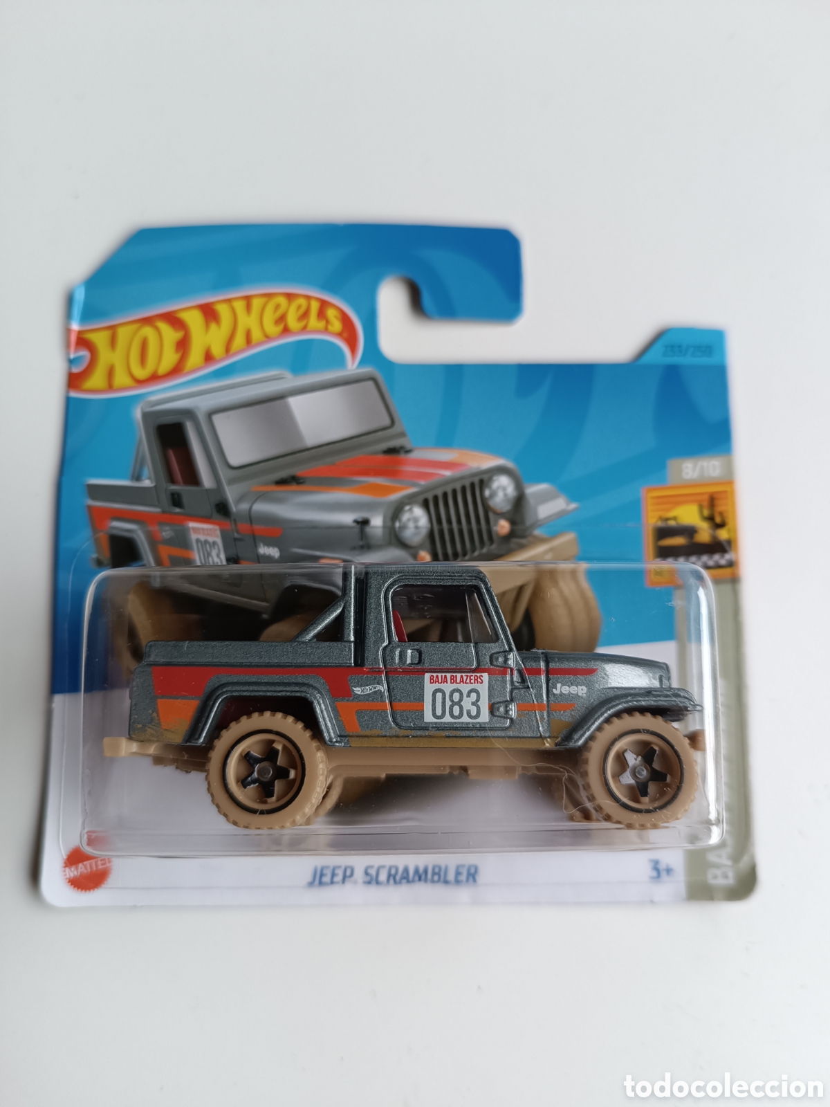 Model cars Hot Wheels: HOT WHEELS JEEP SCRAMBLER GRIS. COCHE COLECCION 1/64 BAJA BLAZERS 2023.
