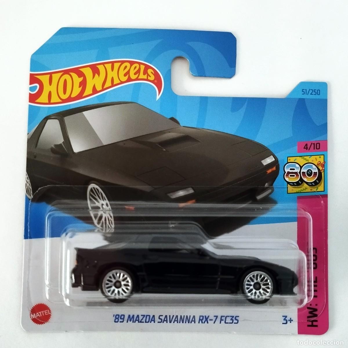 Coches a escala Hot Wheels: 89 Mazda Savanna Black RX-7 FC3S HW THE 80S 2023-Hot Wheels
