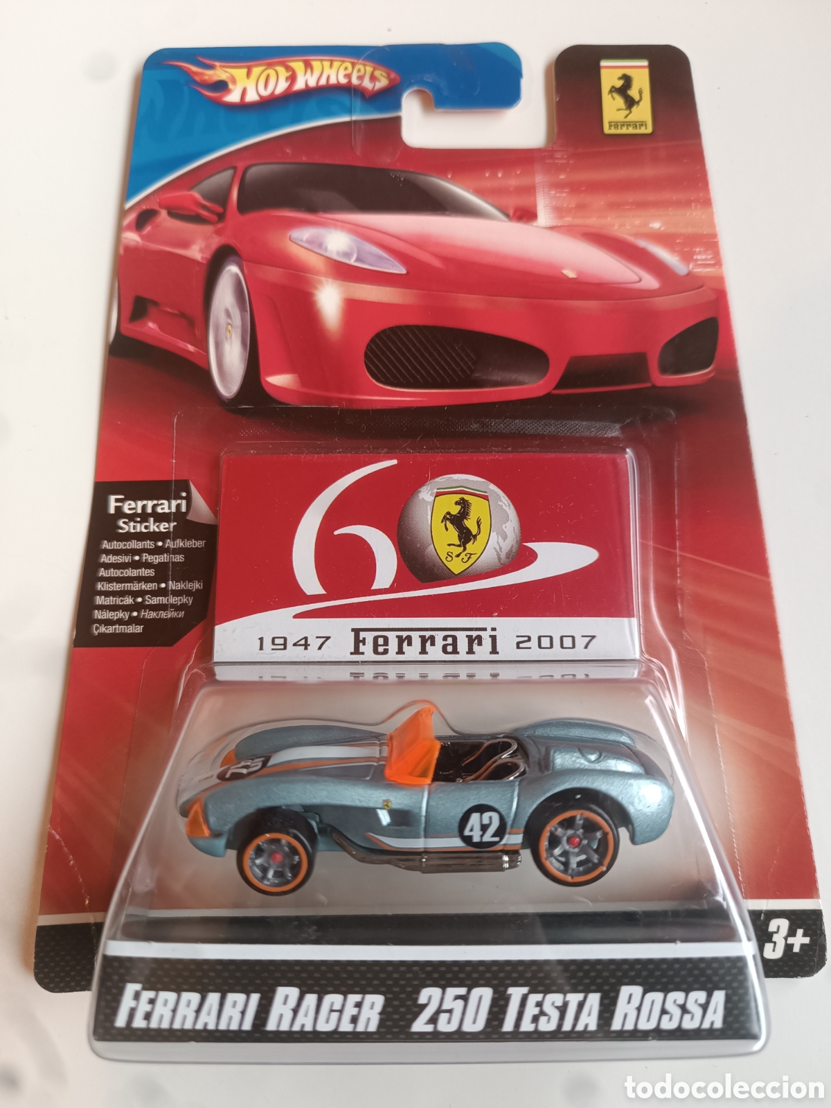 Carros em escala Hot Wheels: HOT WHEELS FERRARI RACER FERRARI 250 TESTA ROSSA. COCHE COLECCION 1/64 60 ANIVERSARIO FERRARI 2007.