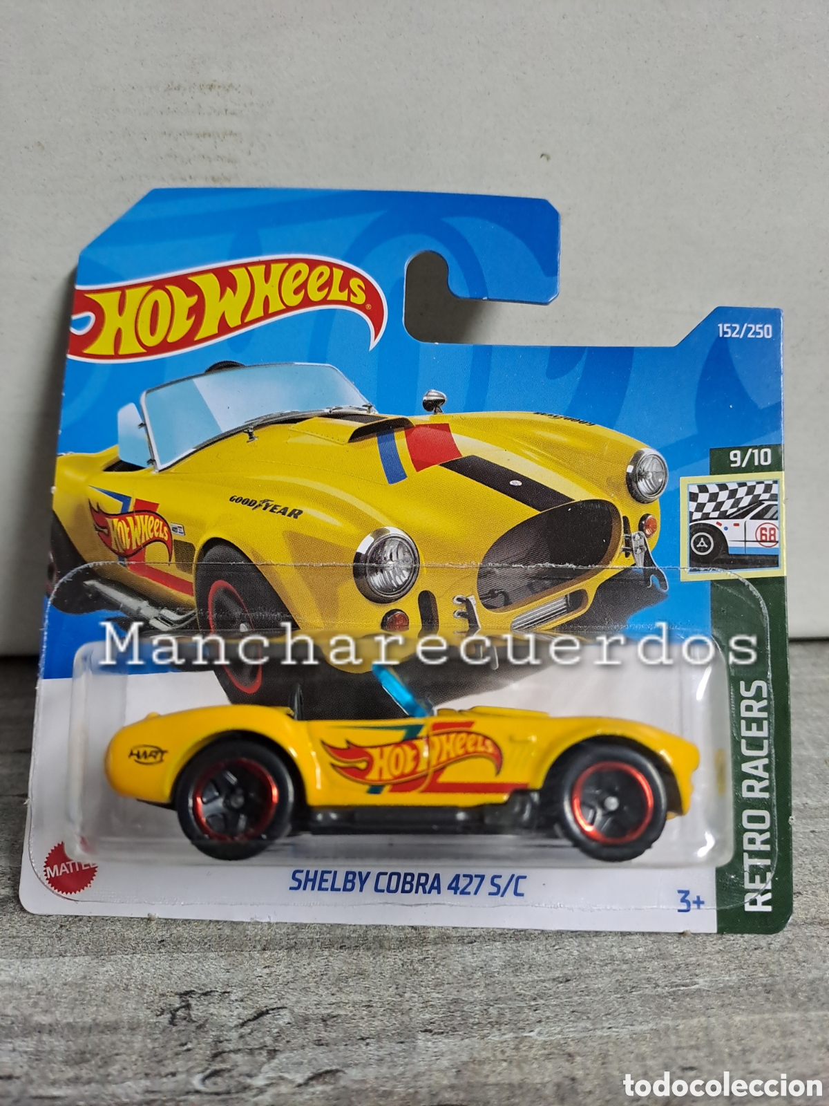 Auto in scala Hot Wheels: HOT WHEELS SHELBY COBRA 427 S/C AMARILLO COLECCION HOT RETRO RACERS 2022 9/10 152/250 MI 1/64 MATTEL