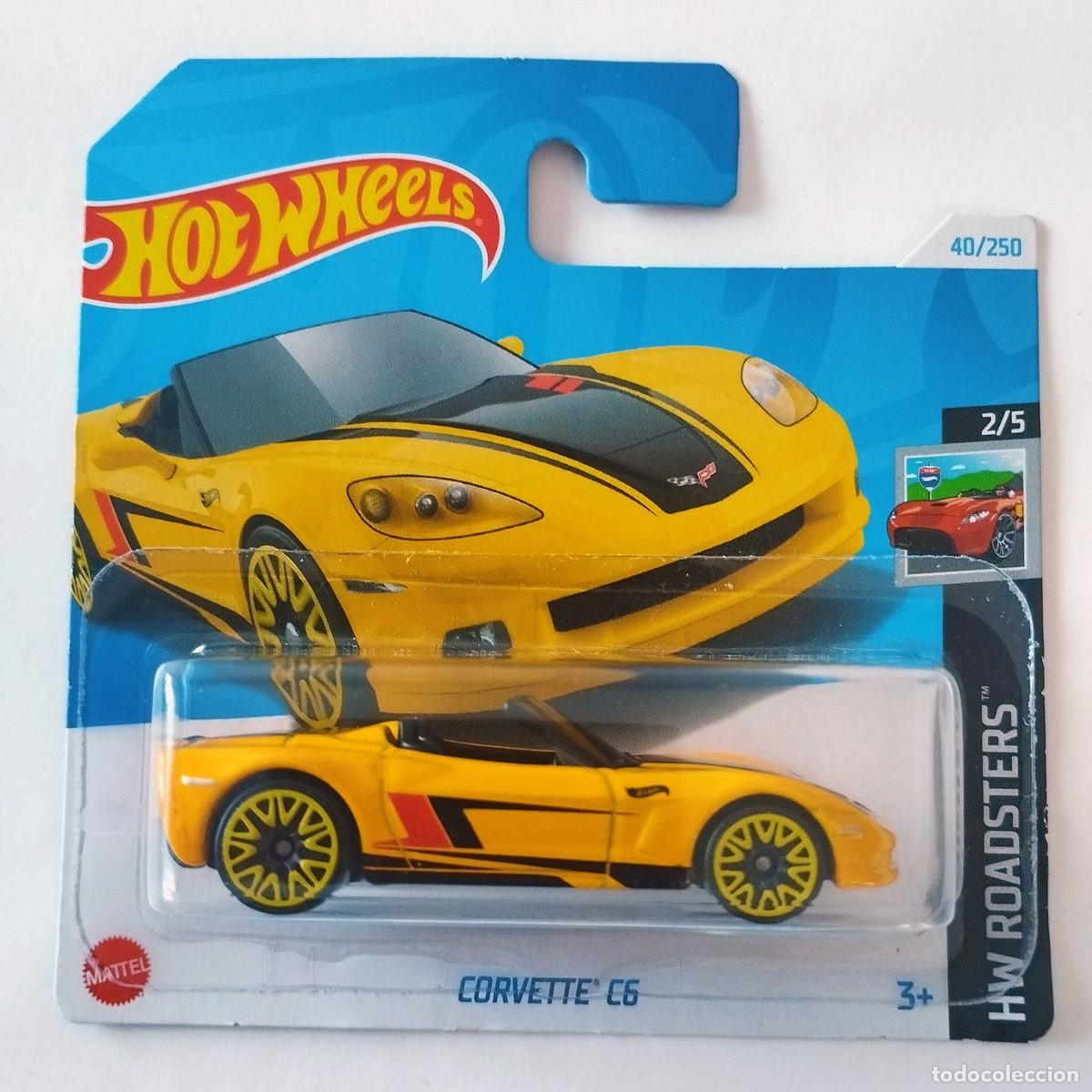 Coches a escala Hot Wheels: Corvette C6 Yellow HW ROADSTERS 2024-Hot Wheels