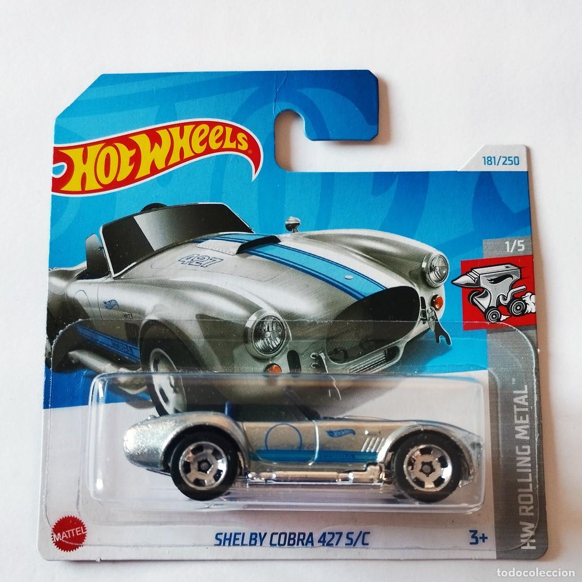 Coches a escala Hot Wheels: Shelby Cobra 427 SC Silver HW ROLLING METAL 2024-Hot Wheels