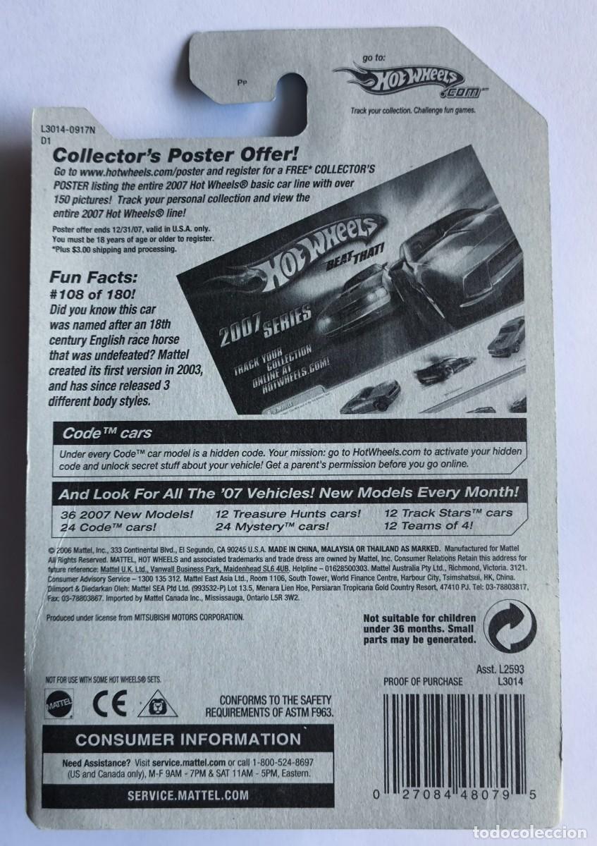 Coches a escala Hot Wheels: HOT WHEELS CODE CAR 24. MITSUBISHI ECLIPSE CONCEPT CAR. - Foto 3