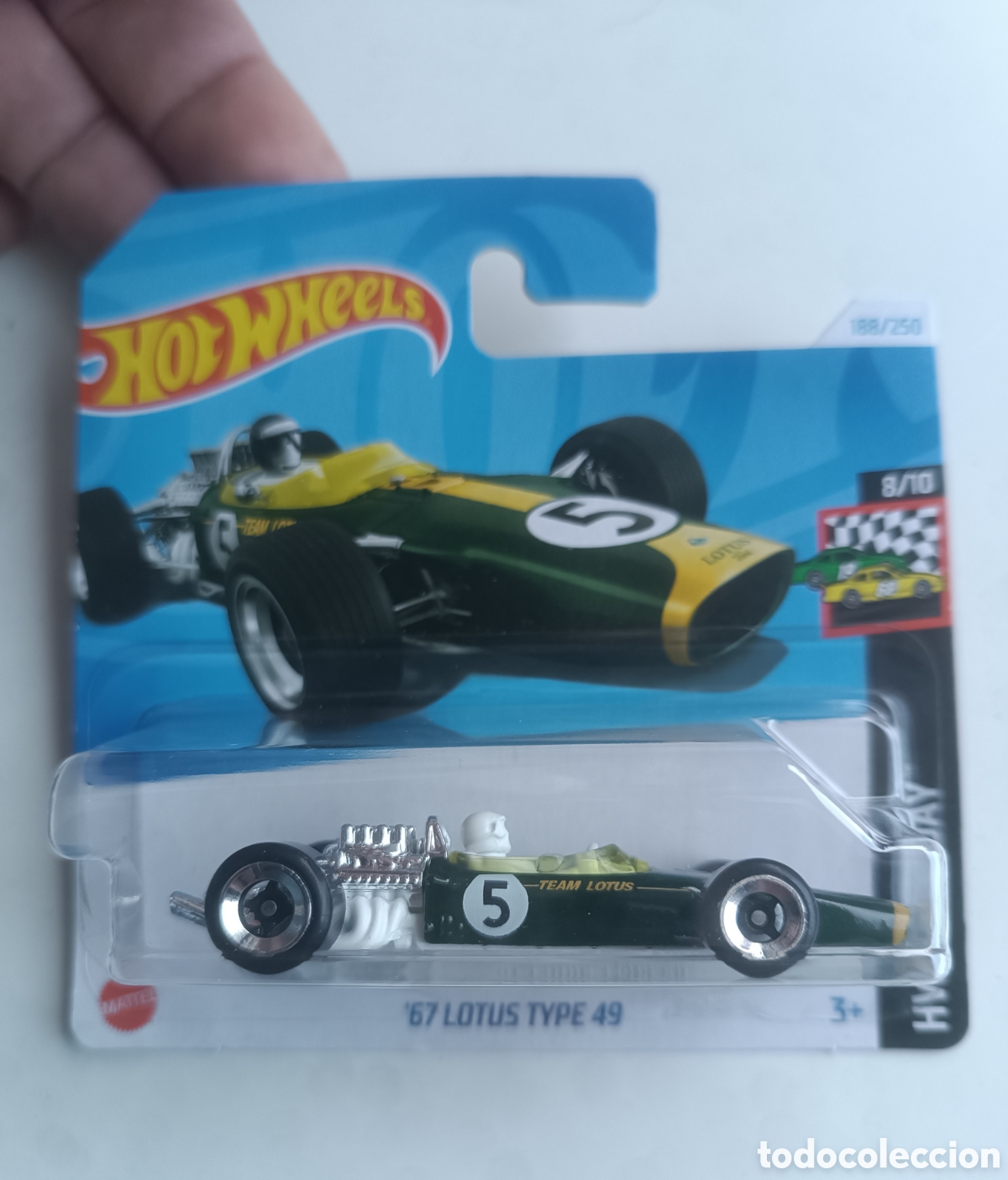 Coches a escala Hot Wheels: HOT WHEELS '67 LOTUS TYPE 49 NUMERO 5. COCHE COLECCION 1/64 HW RACE DAY 2025.