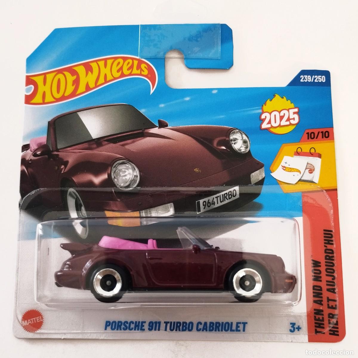 Coches a escala Hot Wheels: Porsche 911 Turbo Cabriolet Garnet THEN AND NOW 2025-Hot Wheels