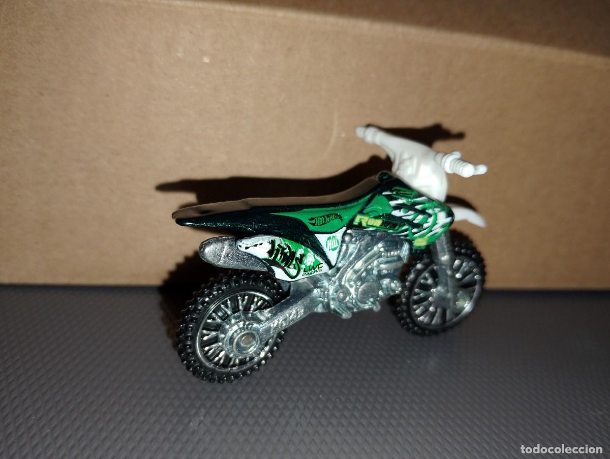 Coches a escala Hot Wheels: Hot wheels moto cros verde E43 - Foto 5
