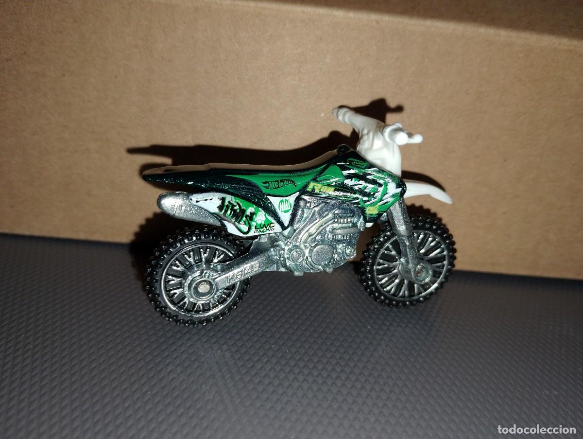 Coches a escala Hot Wheels: Hot wheels moto cros verde E43 - Foto 6