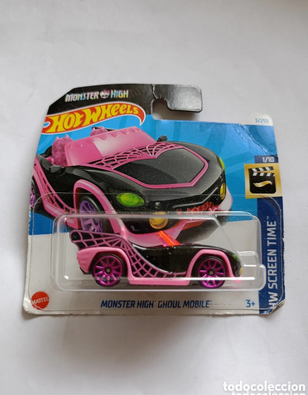 Coches a escala Hot Wheels: Hot Wheels - Monster High Ghoul Mobile - HW Screen Time 1/10 - HTC80 - Short Card - Pink Black - Mat