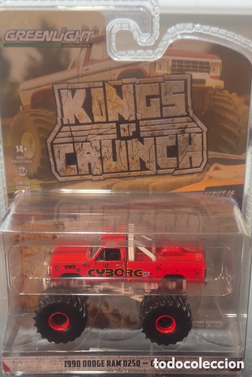 Coches a escala Hot Wheels: Greenlight 1990 Dodge Ram D250 Cyborg