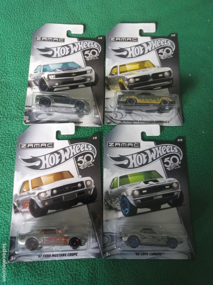 Coches a escala Hot Wheels: LOTE DE 4 COCHES ZAMAC 50 ANIVERSARIO HOT WHEELS ( NUEVOS EN CAJA )