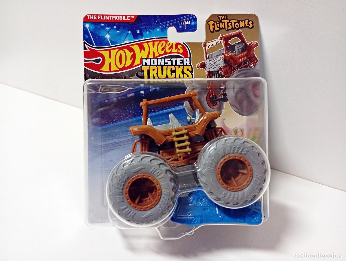 Coches a escala Hot Wheels: FLINTMOBILE - HOT WHEELS MATTEL MONSTER TRUCKS THE FLINTSTONES 2025 CAR 1:64 COCHE LOS PICAPIEDRA