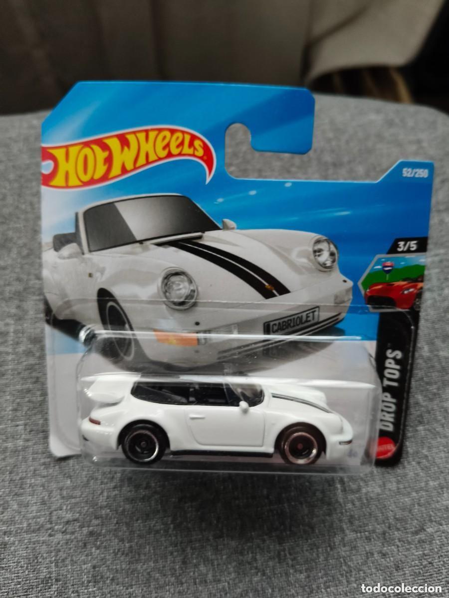 Coches a escala Hot Wheels: Hot Wheels - Porsche 911 Turbo Cabriolet - Blanco con rayas negras - Drop Tops 3/5
