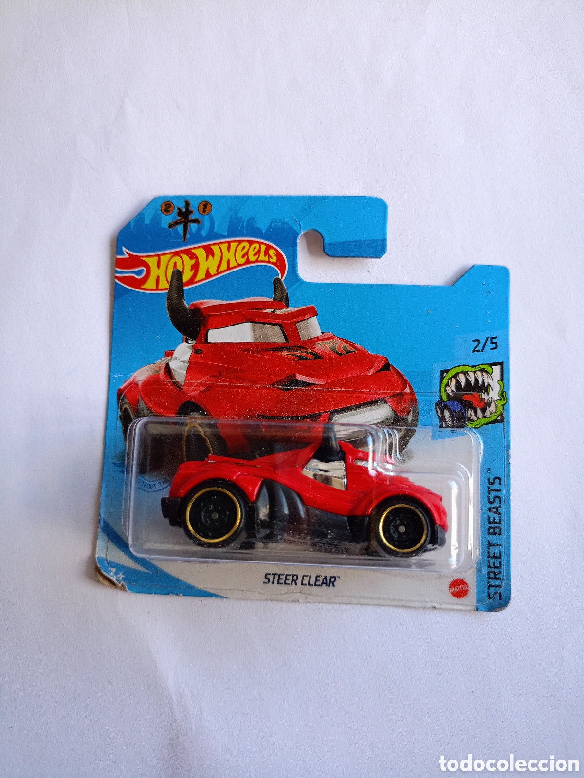 Coches a escala Hot Wheels: STEER CLEAR - HOT WHEELS MATTEL STREET BEASTS 2/5 2021 ESCALA 1:64 - COCHE CAR ANIMAL BULL TORO