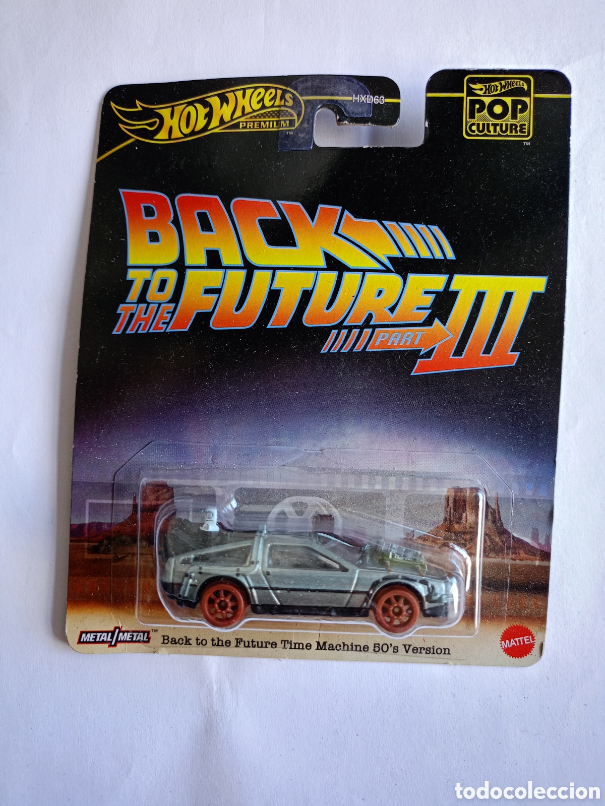 Coches a escala Hot Wheels: Hot Wheels Model DieCast Delorean 1955 Back to the Future Rail Version 1:64 Scale 7cm Premium Real R