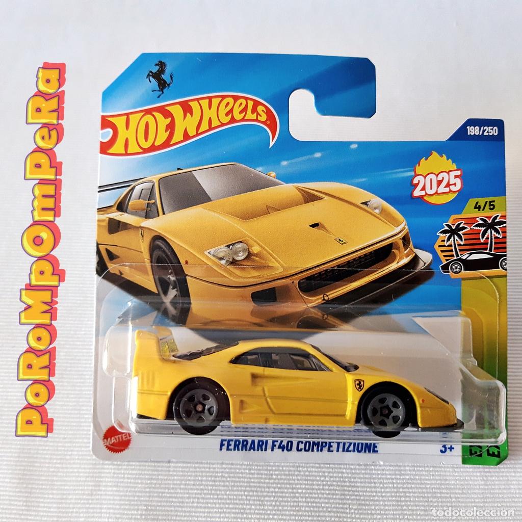 Coches a escala Hot Wheels: COCHE HOT WHEELS FERRARI F40 COMPETIZIONE AMARILLO NUEVO EN BLISTER ESCALA 1:64 MLK