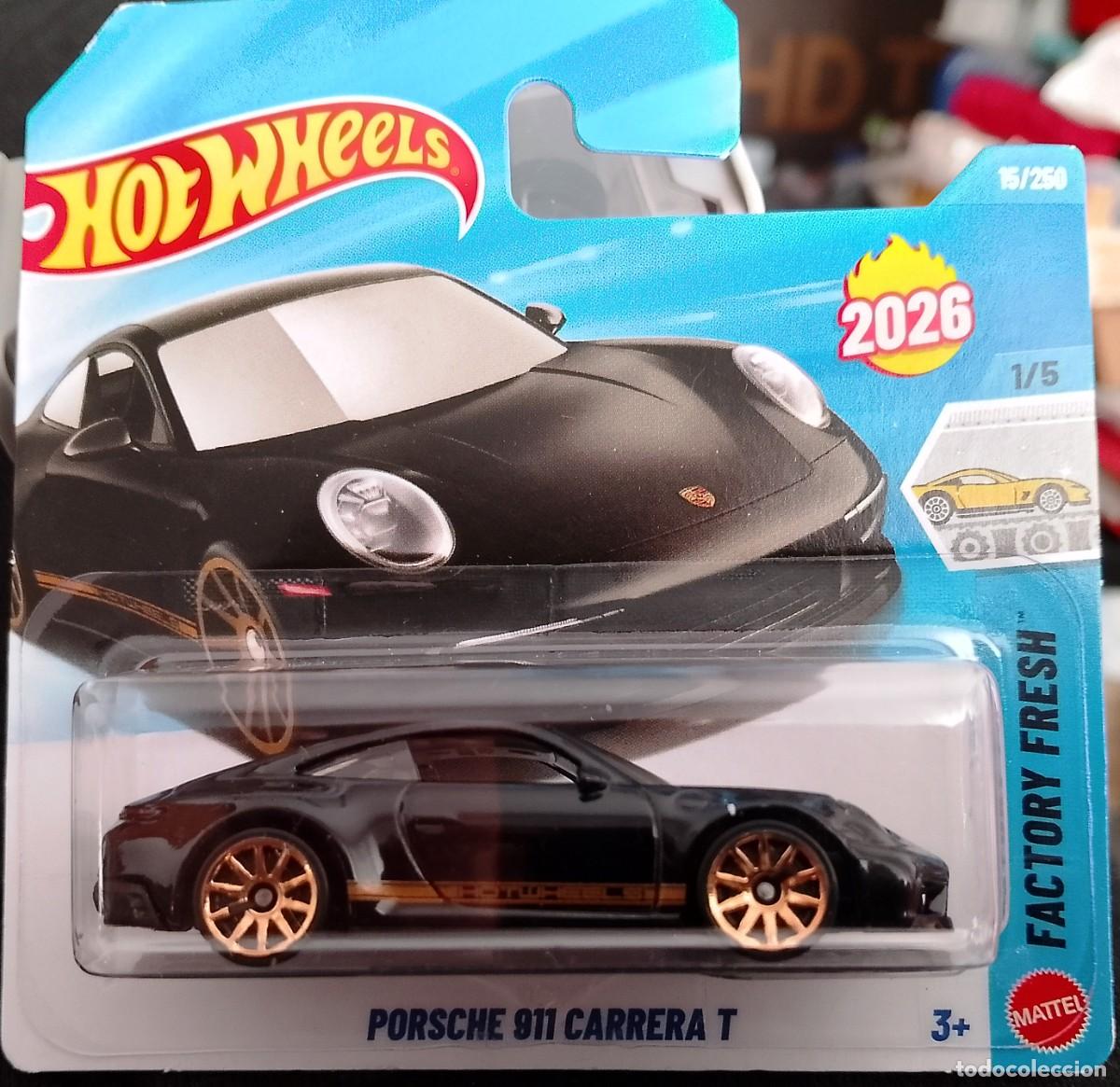 Coches a escala Hot Wheels: Hot wheels 2026 Porsche 911 Carrera T NEGRO