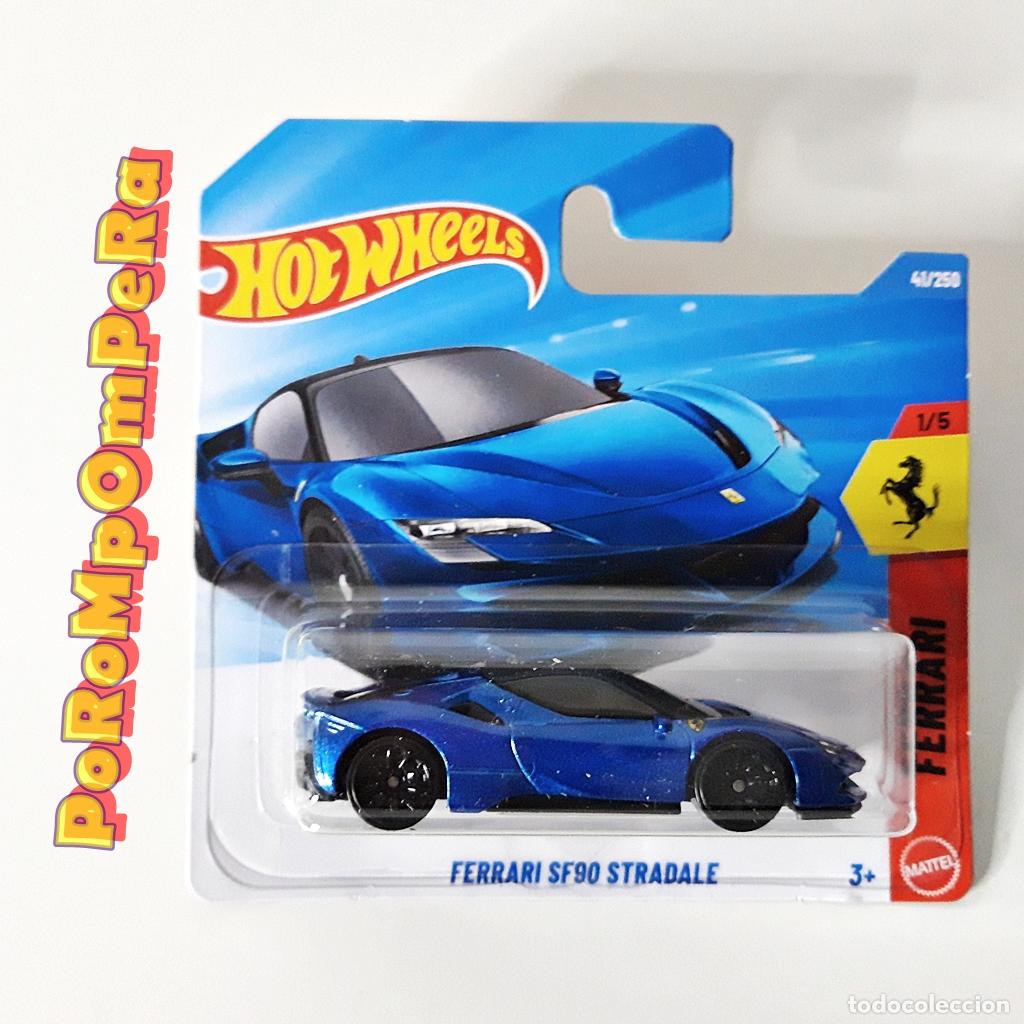Coches a escala Hot Wheels: COCHE HOT WHEELS FERRARI SF90 STRADALE AZUL NUEVO EN BLISTER ESCALA 1:64 FL