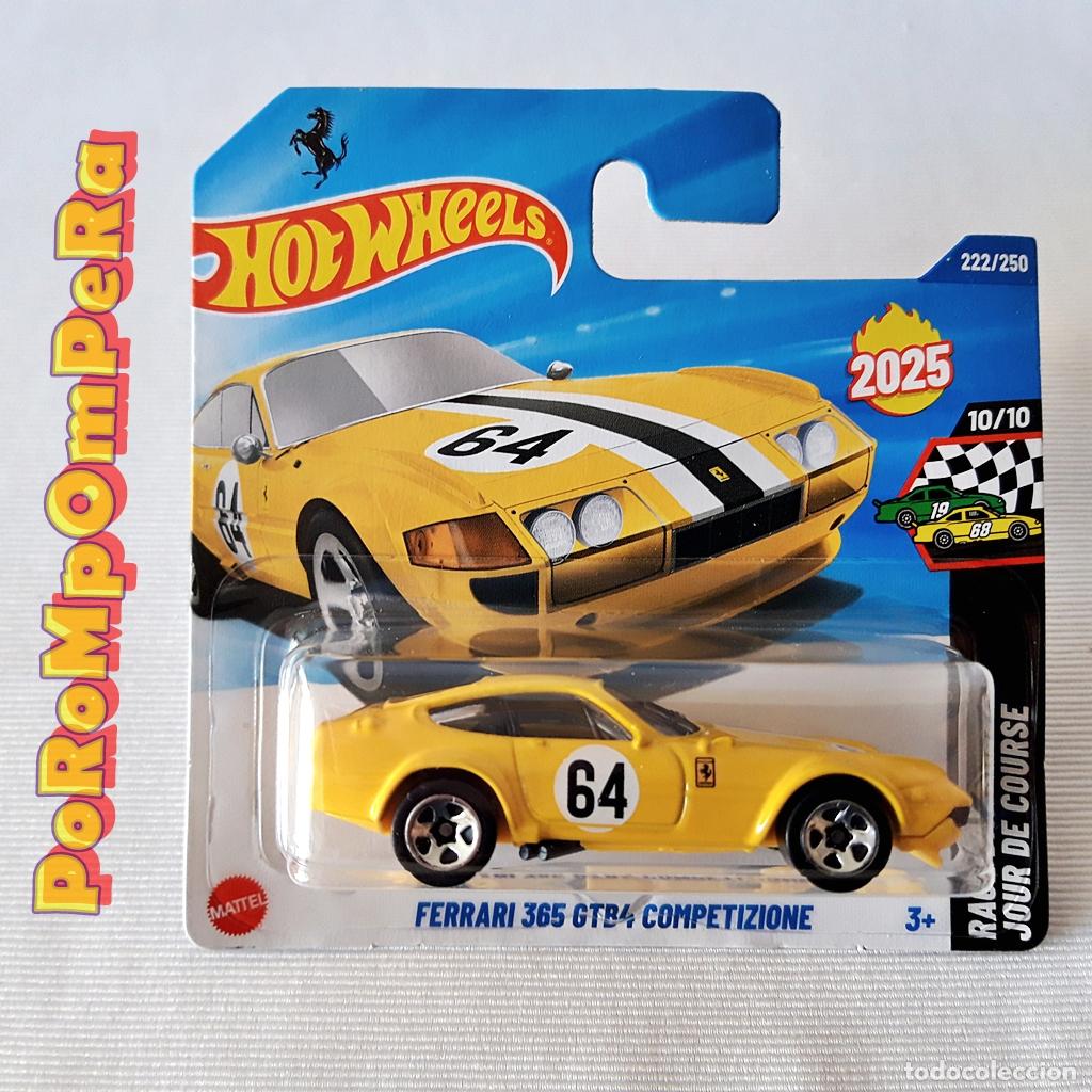 Coches a escala Hot Wheels: COCHE HOT WHEELS FERRARI 365 GTB4 COMPETIZIONE AMARILLO NUEVO EN BLISTER ESCALA 1:64 MLK