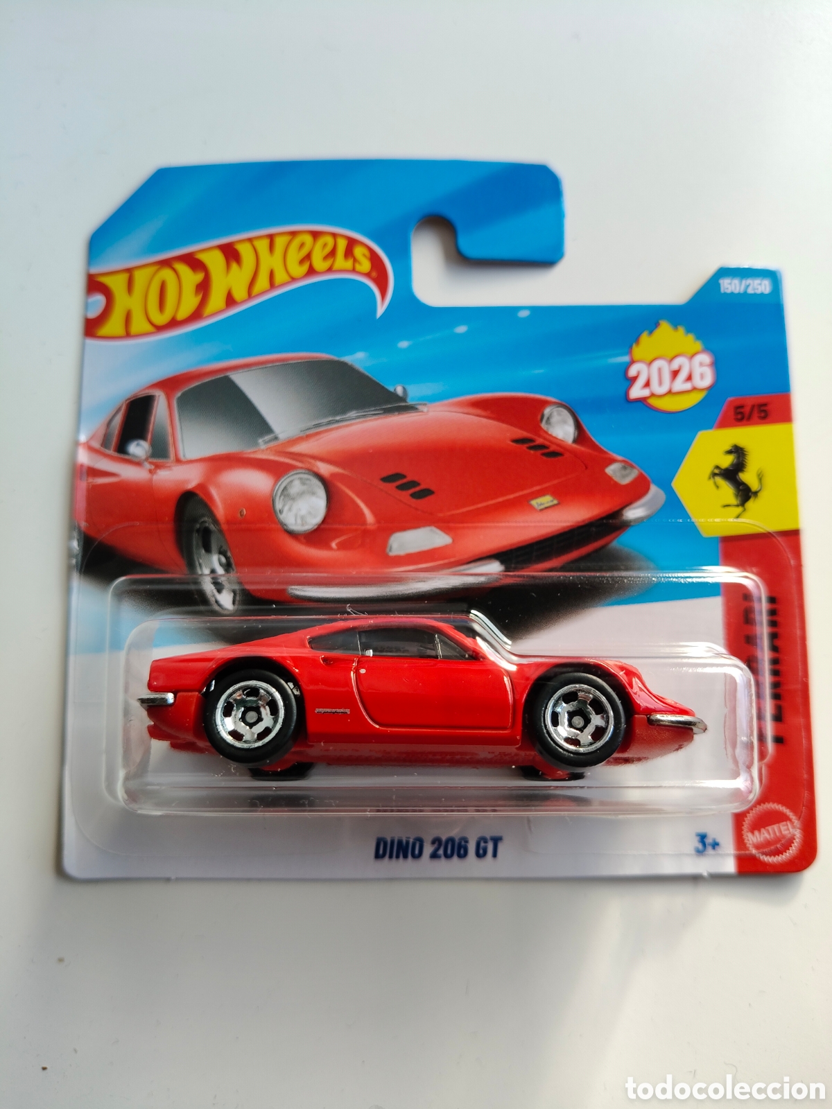 Coches a escala Hot Wheels: HOT WHEELS FERRARI DINO 206 GT ROJO. COCHE COLECCION 1/64 FERRARI 2026.